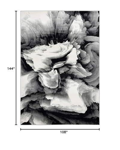 Abani Arto Collection ART170A Contemporary 3D Geometric Area Rug - color: Black, White, size: 8'11" x 12'