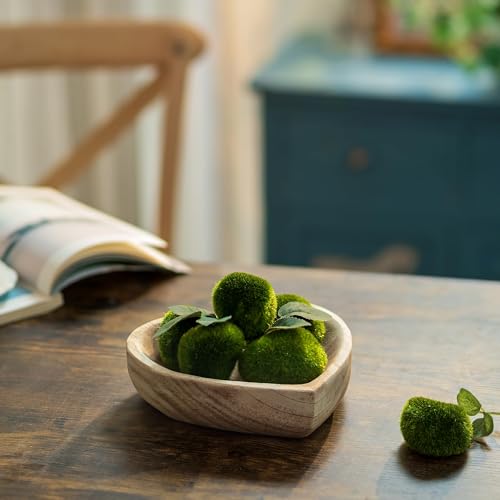 Hanobe 10" Heart Shaped Wood Decorative Bowl for Coffee Table Decor - size: 7.87 inches