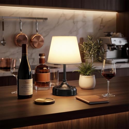 Small Cordless Table Lamp Rechargeable Black - color: Black-S