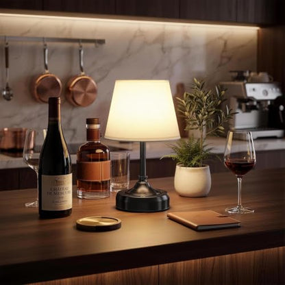 Small Cordless Table Lamp Rechargeable Black - color: Black-S