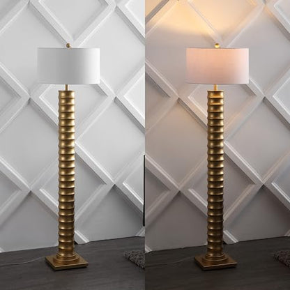 JONATHAN Y Serena Floor Lamp Art Deco Metal 63", Gold Painting