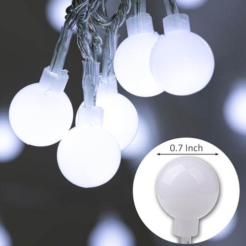 Ogrmar 49FT 100 LED Globe Ball String Lights 8 Modes with Remote White - color: White