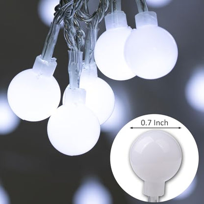 Ogrmar 49FT 100 LED Globe Ball String Lights 8 Modes with Remote White - color: White