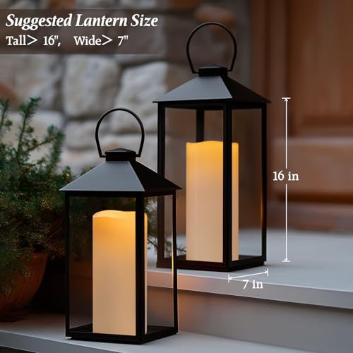 5" x 14" White Large Waterproof Outdoor Flameless Candles Battery Operated LED Flickering Pillar Candles with Remote and Timer for Indoor Outdoor Lanterns, Long Lasting, Set of 2 - color: White, size: 5" x 14"