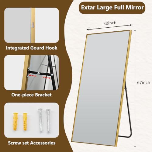 Koonmi 71"x28" Floor Mirror Full Length, Large Gold Mirror - color: Gold, size: 71"L x 28"W