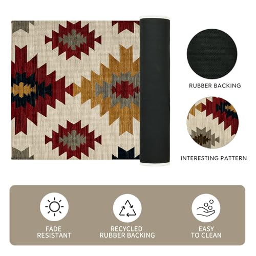 Artoid Mode Diamond Pattern Retro Kitchen Mats Set of 2-17x29 + 17x47