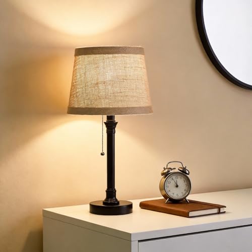 Oneach 19.5" Small Table Lamp for Bedroom - Bedside Lamps for Nightstand - color: Black-1