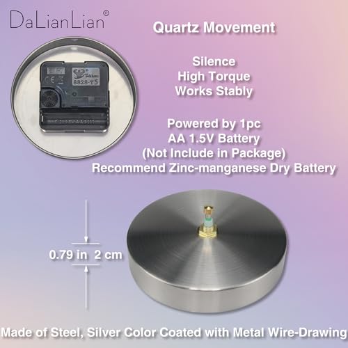 DIY Frameless Wall Clock, 3D, Adjustable Up to 52”, Silver - color: Silver