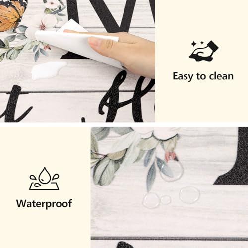 Yamaziot Anti Fatigue Kitchen Rug Set of 3, Non-Slip Cushioned Floor Mats - color: White, size: 17.3"x27"+17.3"x35"+17.3"x 47"
