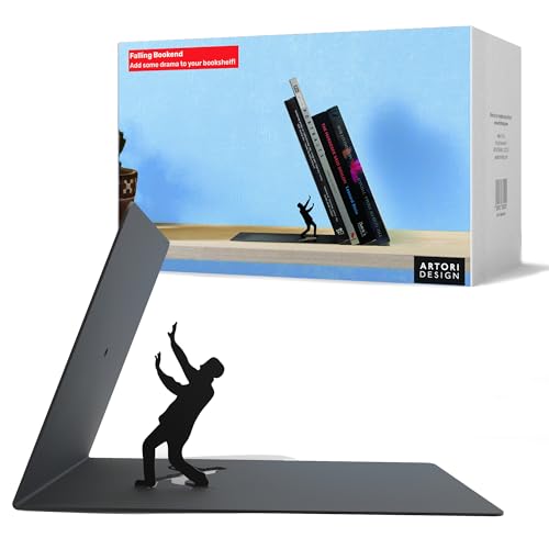 Artori Design Hidden Bookends for Shelves - Falling Book Ends - color: Falling Man