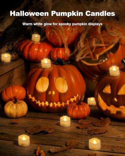 Homemory 100-Pack Flameless Tea Lights Candles Battery Operated, 200+ Hours - color: Warm White Glow – White Body, size: Pack of 100