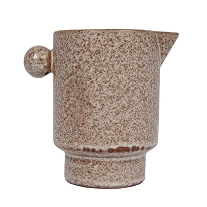 Creative Co-Op Modern Small Stoneware Pitcher or Vase, Putty Brown - color: Putty Brown, size: 16 Ounces