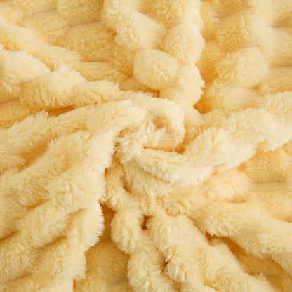 Excervent Big 3D Clouds Stylish Blanket for Kids, 40x50 Inch, Light Yellow - color: Light Yellow-l, size: 40"x50"