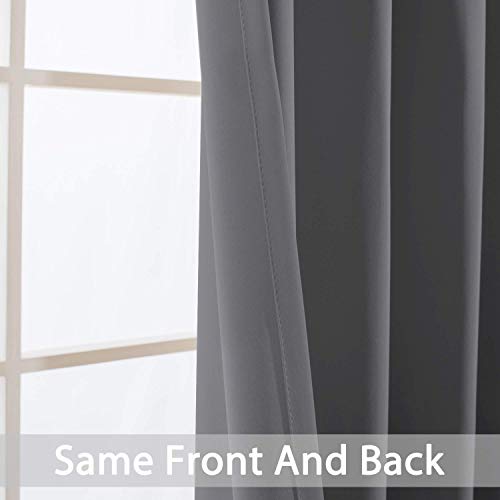 Yakamok Grey Room Darkening Curtains 52x108 inch Gray Grommet-Living Room - color: Grey, size: 52"W x 108"L (Pack of 2)