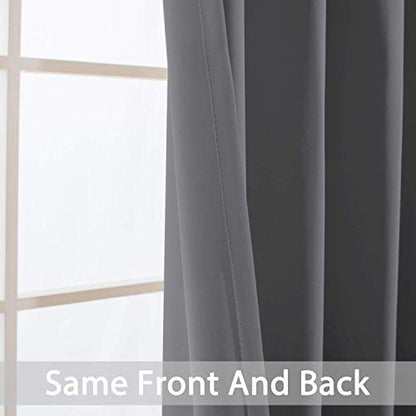 Yakamok Grey Room Darkening Curtains 52x108 inch Gray Grommet-Living Room - color: Grey, size: 52"W x 108"L (Pack of 2)
