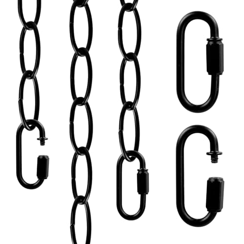 6 Feet Industrial Black Light Fixture Chain, 72 Inches Long, Metal