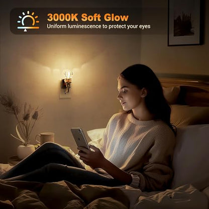 JandCase Night Light, Night Lights Plug into Wall, Glass Floral Nightlight - color: Striped Flower