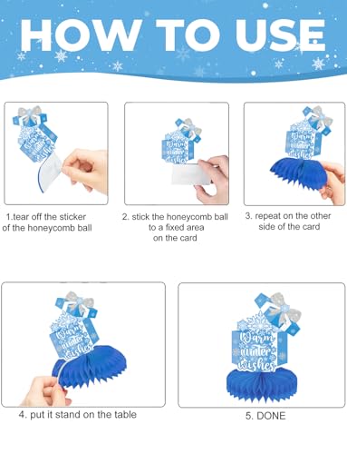 Winter Centerpieces for Table, 9Pcs Snowflake Table Decorations - style: Winter