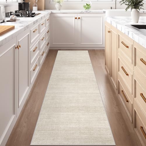Washable Runner Rug Non Slip, 2'6"x8 Runners for Hallways, Beige - color: Stripe-beige, size: 2'6" x 8' (Runner)