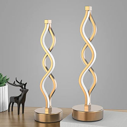 NUÜR Gold Table Lamps Set of 2, 15.8 Inch LED Bedside Lamps - color: Gold 2 Pack