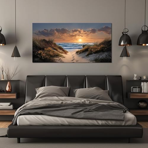 Ouzzlie Landscape Wall Art Brown Art for Living Room - color: Brown, size: 59"L x 29"W