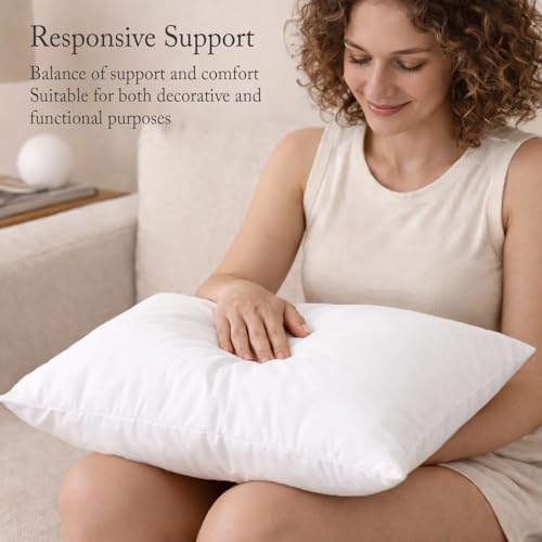 puredown® 30 x 30 Feather Down Throw Pillow Insert, Set of 2 Big Euro Pillow for Decorative Bed Cushion Couch Sofa - size: 30x30 Inch
