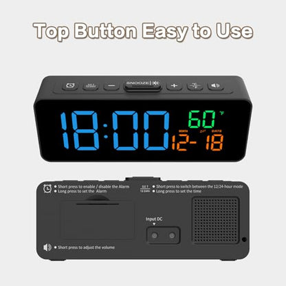 Netzu 3-in-1 Digital Clocks for Living Room, Small & Compact Alarm Clock - color: Blue