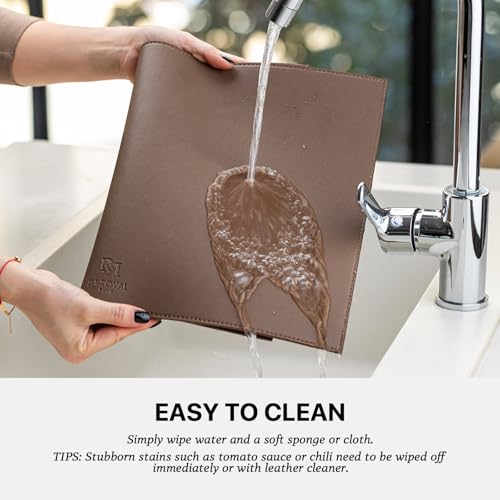 Baroyal Faux Leather Placemats Set of 4 Vinyl Washable Wipeable Table Mats for Kitchen Dining Table Heat Resistant Waterproof Modern Indoor/Outdoor Placemats Non-Slip Easy Clean Place Mats (Chocolat) - color: B-chocolat