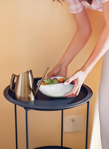 Serene Spaces Living Medium Free-Form Edge Glazed Ceramic Bowl – Stylish Fruit Bowl, Dinnerware, and Decorative Centerpiece for Vintage Weddings and Events, 10.5" Long, 8.5" Wide and 3.5" Tall - color: White, 10.5" Bowl