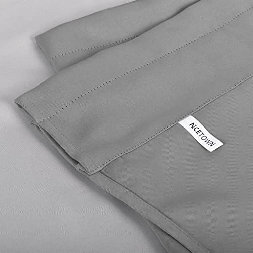 NICETOWN 2 Panels Silver Grey Kitchen Valances for Windows, 42W x 18L - color: Silver Grey, size: 42"W x 18"L (Pack of 2)