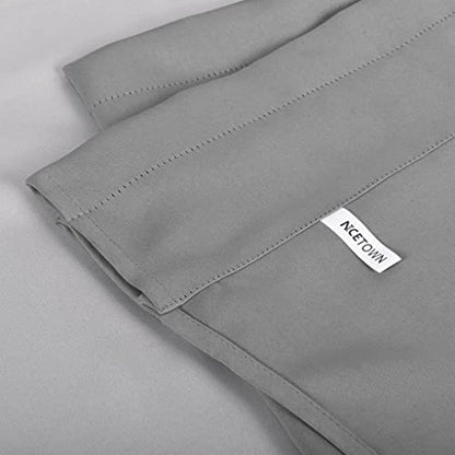 NICETOWN 2 Panels Silver Grey Kitchen Valances for Windows, 42W x 18L - color: Silver Grey, size: 42"W x 18"L (Pack of 2)
