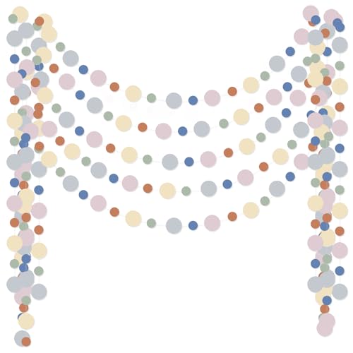 Outus 5 Pieces Dot Garland Banner Hanging, Boho Color - color: Boho Color