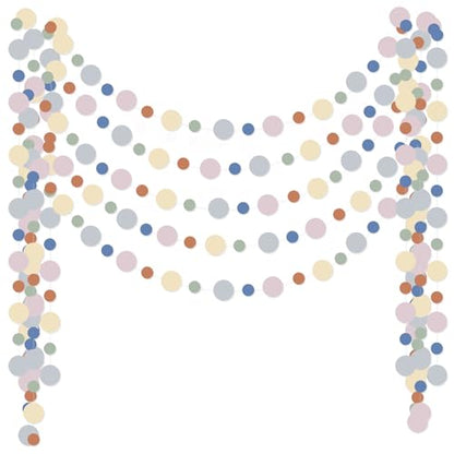 Outus 5 Pieces Dot Garland Banner Hanging, Boho Color - color: Boho Color