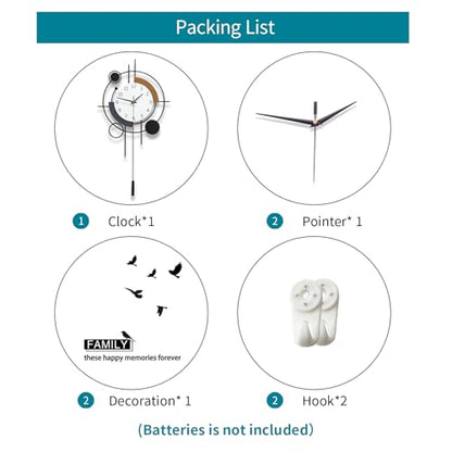 Large Wall Clocks for Living Room Decor Modern Silent Wall Clock - size: 14*23 inch