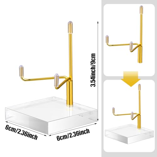 Kigley 8Pcs Display Stand Crystal Holder, Gold, 2.36 x 2.36 x 3.54 Inches - color: Gold, size: 2.36 x 2.36 x 3.54 Inches