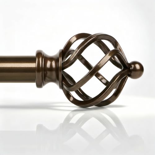 1" Farmhouse Heavy Duty Curtain Rods for Windows,Adjust 18-45",Bronze - color: Antique Bronze, size: 18-45 Inch & 1 Pack