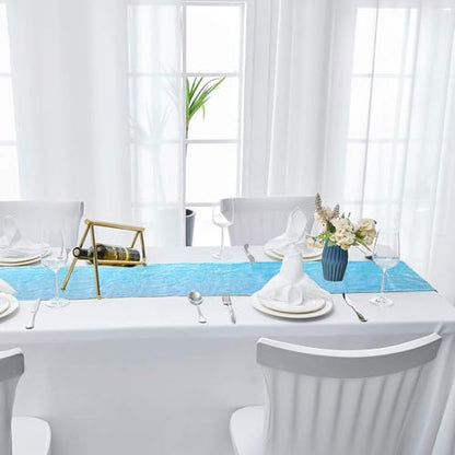 Pufogu 12 x 72 inches Mermaid Blue Sequin Table Runner, 2 Packs - color: Mermaid Blue