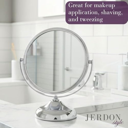 Jerdon 5.5" Tabletop Makeup Mirror - 5X Magnification - Chrome - MC247C - color: Chrome
