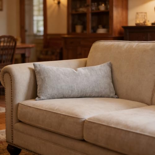 Slow Cow Chenille Lumbar Throw Pillow Cover 12 x 24 Inches Grey - color: D-chenille Grey, size: 24" x 12" (Pack of 1)