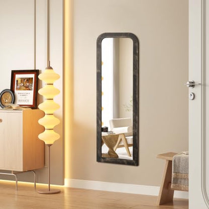 AAZZKANG Hanging Mirror Full Length Large Rectangle Wooden Framed 43"x14" - color: Pitchdark, size: 43"L x 14"W