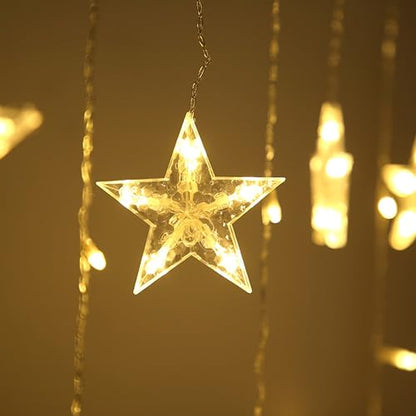 Dazzle Bright Moon Star and Fairy Tale Castle String Lights, 138 LED Muslim Curtain Fairy String Lights, 8 Lighting Modes for Home Holiday Ramadan Christmas Wedding Party Xmas Eid Decorations(USB) - size: Castle
