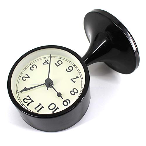 3" Round Quartz Analog Metal Alarm Clock Silent Non Ticking Desk Clock - color: Black