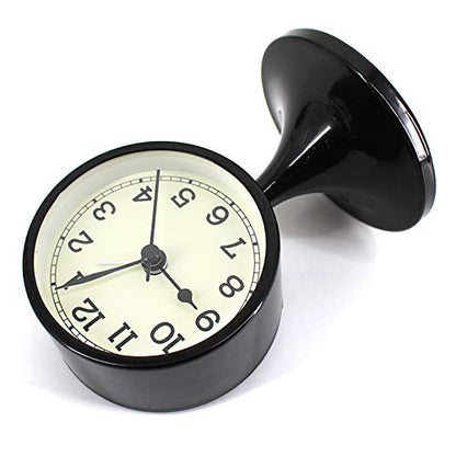 3" Round Quartz Analog Metal Alarm Clock Silent Non Ticking Desk Clock - color: Black