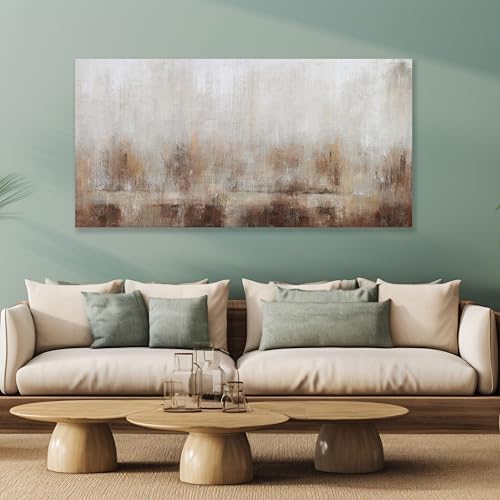Abstract Wall Art Home Decor Wall Brown Canvas Print Wall Art Framed Modern Abstract Artwork for Living Room Bedroom Dining Room Home Office Decor 24"x48" - size: 48"L x 24"W