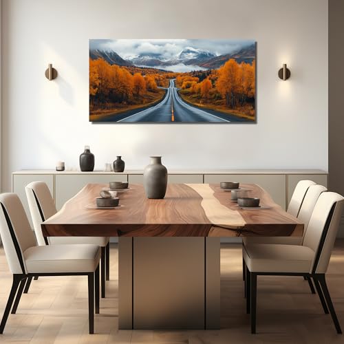 Ouzzlie Tree Wall Art White Art for Living Room - color: brown, size: 48"L x 24"W