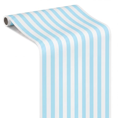 AmazingSpark Striped Table Runner Roll,Light Blue,50' Long X 16" Wide - color: Light Blue, size: 50' Long X 16" Wide