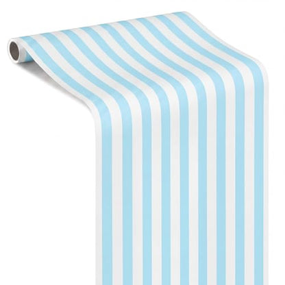 AmazingSpark Striped Table Runner Roll,Light Blue,50' Long X 16" Wide - color: Light Blue, size: 50' Long X 16" Wide