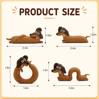 Dachshund Monitor Buddy Figurines, Set of 4 - color: Brown-dachshund