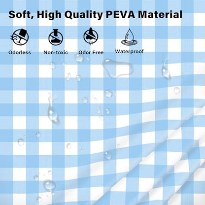 Mulbozy 2 Pcs Blue Gingham Tablecloth 54×108in, Blue Checkered Table Cloth - color: Checkered-light Blue, size: 54" X 108" Rectangle
