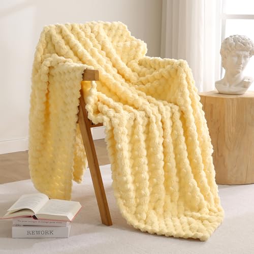 Excervent Big 3D Clouds Stylish Blanket for Kids, 40x50 Inch, Light Yellow - color: Light Yellow-l, size: 40"x50"